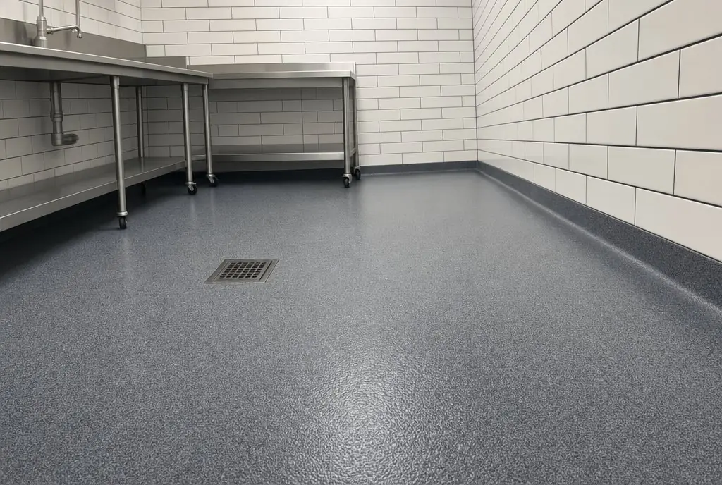 Commercial kitchen epoxy floor